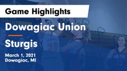 Dowagiac Union vs Sturgis  Game Highlights - March 1, 2021