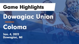 Dowagiac Union vs Coloma  Game Highlights - Jan. 4, 2022