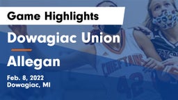Dowagiac Union vs Allegan  Game Highlights - Feb. 8, 2022