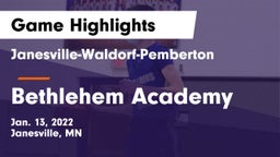 Janesville-Waldorf-Pemberton  vs Bethlehem Academy  Game Highlights - Jan. 13, 2022
