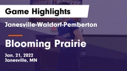 Janesville-Waldorf-Pemberton  vs Blooming Prairie  Game Highlights - Jan. 21, 2022