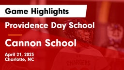 Providence Day School vs Cannon School Game Highlights - April 21, 2023