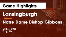 Lansingburgh  vs Notre Dame Bishop Gibbons Game Highlights - Dec. 3, 2023
