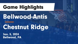 Bellwood-Antis  vs Chestnut Ridge  Game Highlights - Jan. 5, 2024