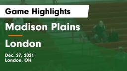 Madison Plains  vs London  Game Highlights - Dec. 27, 2021