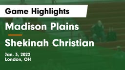 Madison Plains  vs Shekinah Christian  Game Highlights - Jan. 3, 2022