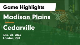 Madison Plains  vs Cedarville  Game Highlights - Jan. 28, 2023