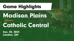 Madison Plains  vs Catholic Central  Game Highlights - Jan. 20, 2024