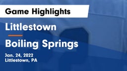 Littlestown  vs Boiling Springs  Game Highlights - Jan. 24, 2022
