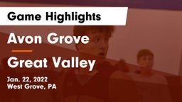 Avon Grove  vs Great Valley  Game Highlights - Jan. 22, 2022