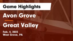 Avon Grove  vs Great Valley  Game Highlights - Feb. 4, 2023