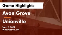 Avon Grove  vs Unionville  Game Highlights - Jan. 2, 2024