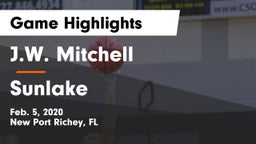 J.W. Mitchell  vs Sunlake  Game Highlights - Feb. 5, 2020