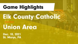 Elk County Catholic  vs Union Area  Game Highlights - Dec. 10, 2021