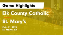 Elk County Catholic  vs St. Mary's  Game Highlights - Feb. 11, 2023