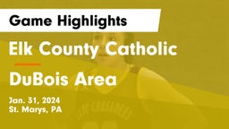 Elk County Catholic  vs DuBois Area  Game Highlights - Jan. 31, 2024