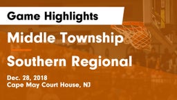 Middle Township  vs Southern Regional  Game Highlights - Dec. 28, 2018