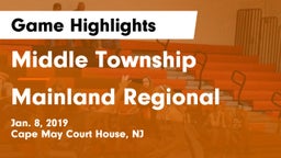 Middle Township  vs Mainland Regional  Game Highlights - Jan. 8, 2019