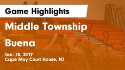Middle Township  vs Buena Game Highlights - Jan. 18, 2019
