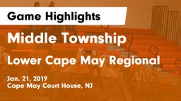 Middle Township  vs Lower Cape May Regional  Game Highlights - Jan. 21, 2019