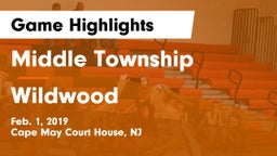 Middle Township  vs Wildwood Game Highlights - Feb. 1, 2019