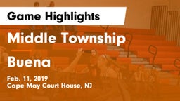 Middle Township  vs Buena Game Highlights - Feb. 11, 2019