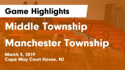 Middle Township  vs Manchester Township  Game Highlights - March 5, 2019