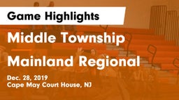 Middle Township  vs Mainland Regional  Game Highlights - Dec. 28, 2019