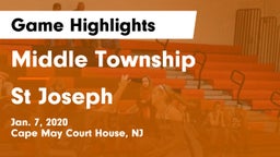 Middle Township  vs St Joseph  Game Highlights - Jan. 7, 2020