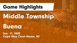 Middle Township  vs Buena  Game Highlights - Jan. 17, 2020