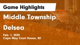 Middle Township  vs Delsea  Game Highlights - Feb. 1, 2020