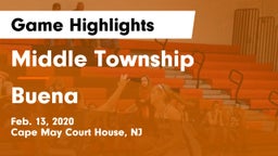 Middle Township  vs Buena Game Highlights - Feb. 13, 2020