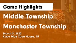 Middle Township  vs Manchester Township Game Highlights - March 9, 2020