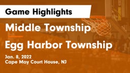 Middle Township  vs Egg Harbor Township  Game Highlights - Jan. 8, 2022