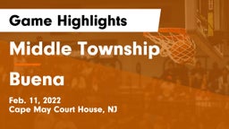 Middle Township  vs Buena  Game Highlights - Feb. 11, 2022