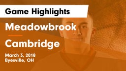 Meadowbrook  vs Cambridge  Game Highlights - March 3, 2018