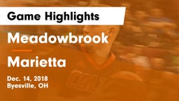 Meadowbrook  vs Marietta  Game Highlights - Dec. 14, 2018