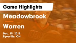 Meadowbrook  vs Warren  Game Highlights - Dec. 15, 2018