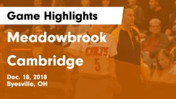 Meadowbrook  vs Cambridge  Game Highlights - Dec. 18, 2018