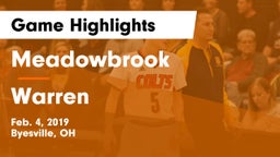 Meadowbrook  vs Warren Game Highlights - Feb. 4, 2019