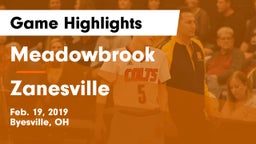 Meadowbrook  vs Zanesville  Game Highlights - Feb. 19, 2019