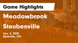 Meadowbrook  vs Steubenville  Game Highlights - Jan. 3, 2020