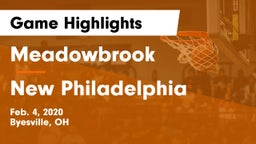 Meadowbrook  vs New Philadelphia  Game Highlights - Feb. 4, 2020