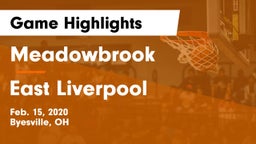 Meadowbrook  vs East Liverpool  Game Highlights - Feb. 15, 2020