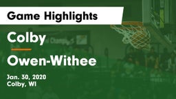 Colby  vs Owen-Withee  Game Highlights - Jan. 30, 2020