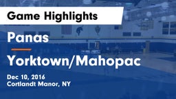 Panas  vs Yorktown/Mahopac Game Highlights - Dec 10, 2016