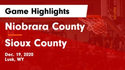 Niobrara County  vs Sioux County  Game Highlights - Dec. 19, 2020