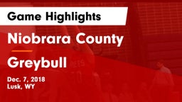 Niobrara County  vs Greybull  Game Highlights - Dec. 7, 2018