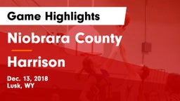 Niobrara County  vs Harrison  Game Highlights - Dec. 13, 2018