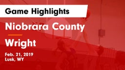 Niobrara County  vs Wright Game Highlights - Feb. 21, 2019